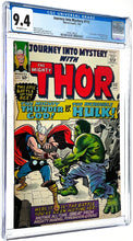 Load image into Gallery viewer, Journey Into Mystery #112 CGC 9.4 NM 1965 Marvel Comics Origin Loki Classic Hulk vs Thor Cover