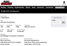 Load image into Gallery viewer, JOURNEY INTO MYSTERY #125 CGC 9.4 WHITE PAGES 💎 Don/Maggie THOMPSON PEDIGREE