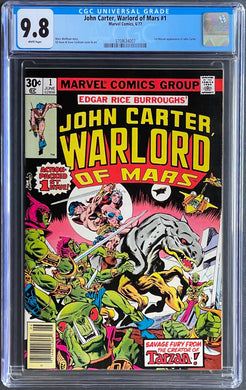 John Carter Warlord of Mars #1 CGC 9.8 White Pages 1st Appearance 1977 Marvel Comics