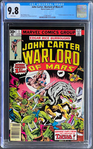 John Carter Warlord of Mars #1 CGC 9.8 White Pages 1st Appearance 1977 Marvel Comics