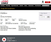 Load image into Gallery viewer, Journey Into Mystery #125 CGC 9.6 NM+ 1966 Marvel Comics Last Issue