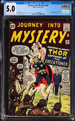 Journey Into Mystery #84 CGC 5.0 1962 Marvel Comics 1st Appearance Jane Foster 2nd Thor