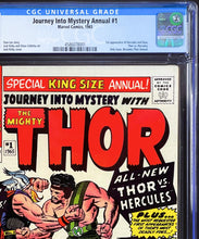Load image into Gallery viewer, Journey Into Mystery Annual #1 CGC 9.6 White Pages 1965 Marvel Comics 1st Appearance Hercules