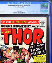 Load image into Gallery viewer, Journey Into Mystery Annual #1 CGC 9.6 White Pages 1965 Marvel Comics 1st Appearance Hercules