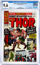 Load image into Gallery viewer, Journey Into Mystery Annual #1 CGC 9.6 White Pages 1965 Marvel Comics 1st Appearance Hercules