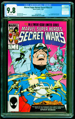 MARVEL SUPER HEROES SECRET WARS 7 CGC 9.8 WHITE PAGES 💎 1st SPIDER-WOMAN JULIA CARPENTER