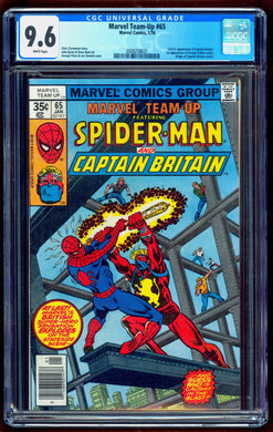 MARVEL TEAM-UP #65 CGC 9.6 WHITE PAGES 💎 1st U.S. CAPTAIN BRITAIN (8021)