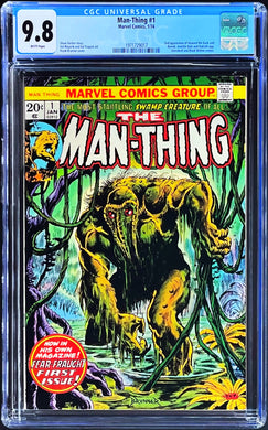 Man-Thing #1 CGC 9.8 White Pages 1974 Marvel Comics 2nd Appearance Howard the Duck