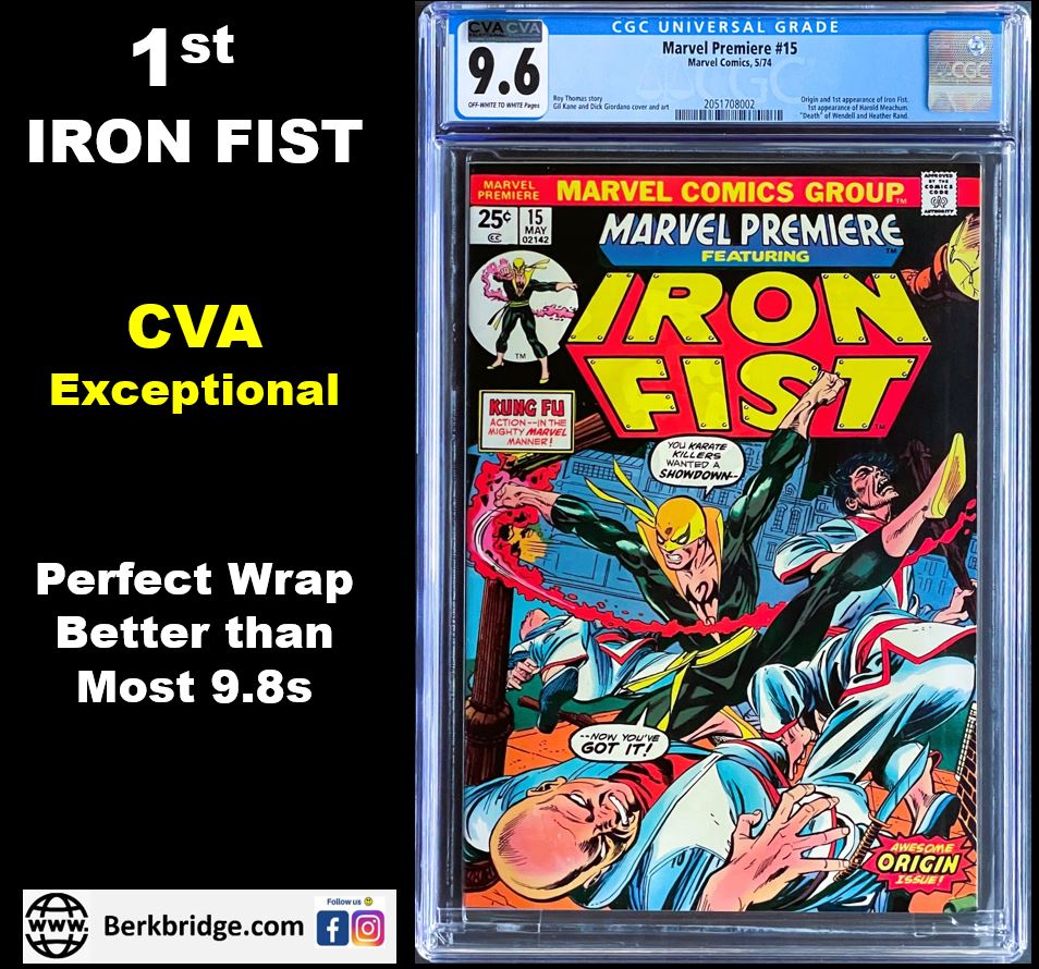 Marvel Premiere #15 CGC 9.6 CVA Exceptional 1974 Marvel 1st App IRON FIST