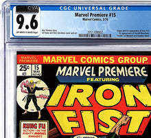 Load image into Gallery viewer, Marvel Premiere #15 CGC 9.6 CVA Exceptional 1974 Marvel Comics 1st Appearance IRON FIST
