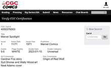 Load image into Gallery viewer, Marvel Spotlight #1 CGC 9.6 White Pages 1971 Marvel Comics Red Wolf Origin &amp; 1st Appearance