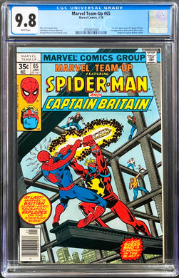Marvel Team-Up #65 CGC 9.8 White 1978 Marvel Comics 1st U.S. Appearance Captain Britain