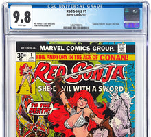 Load image into Gallery viewer, Red Sonja #1 CGC 9.8 White Pages 1977 Marvel Comics 1st Solo Series