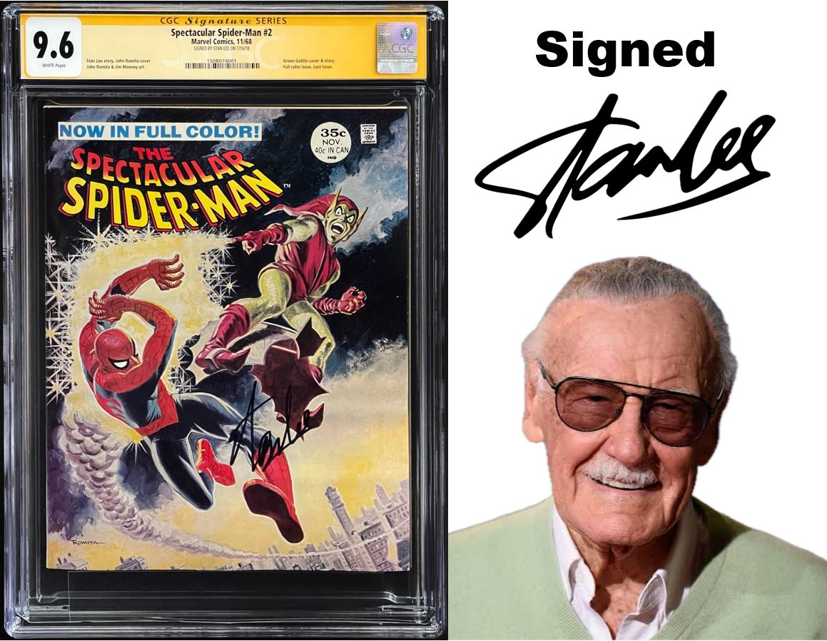 SPECTACULAR SPIDER-MAN #2 CGC 9.6 SS STAN LEE WHITE PAGES 💎 JOHN ROMITA COVER
