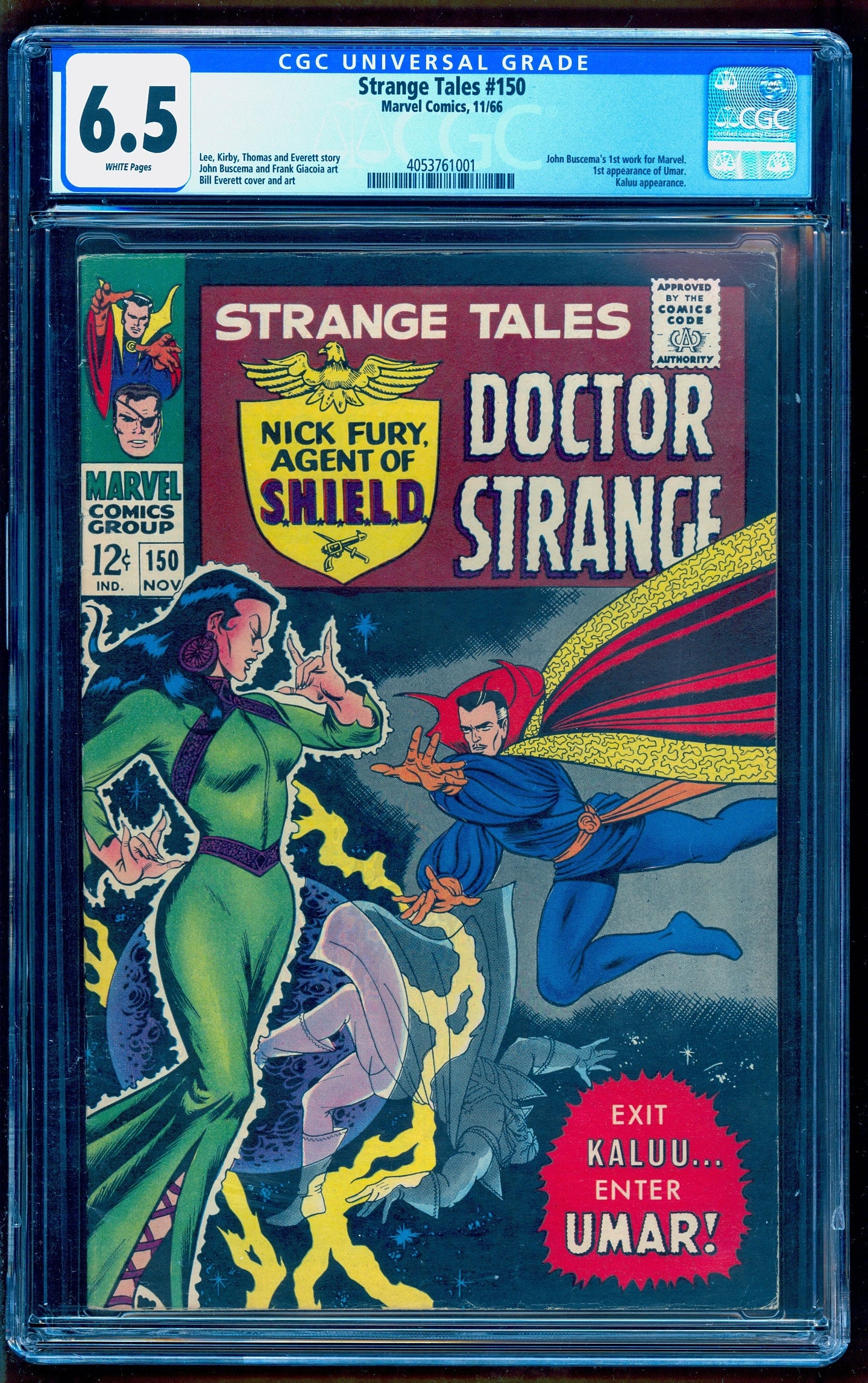 STRANGE TALES #150 CGC 6.5 WHITE PAGES 💎 1st UMAR