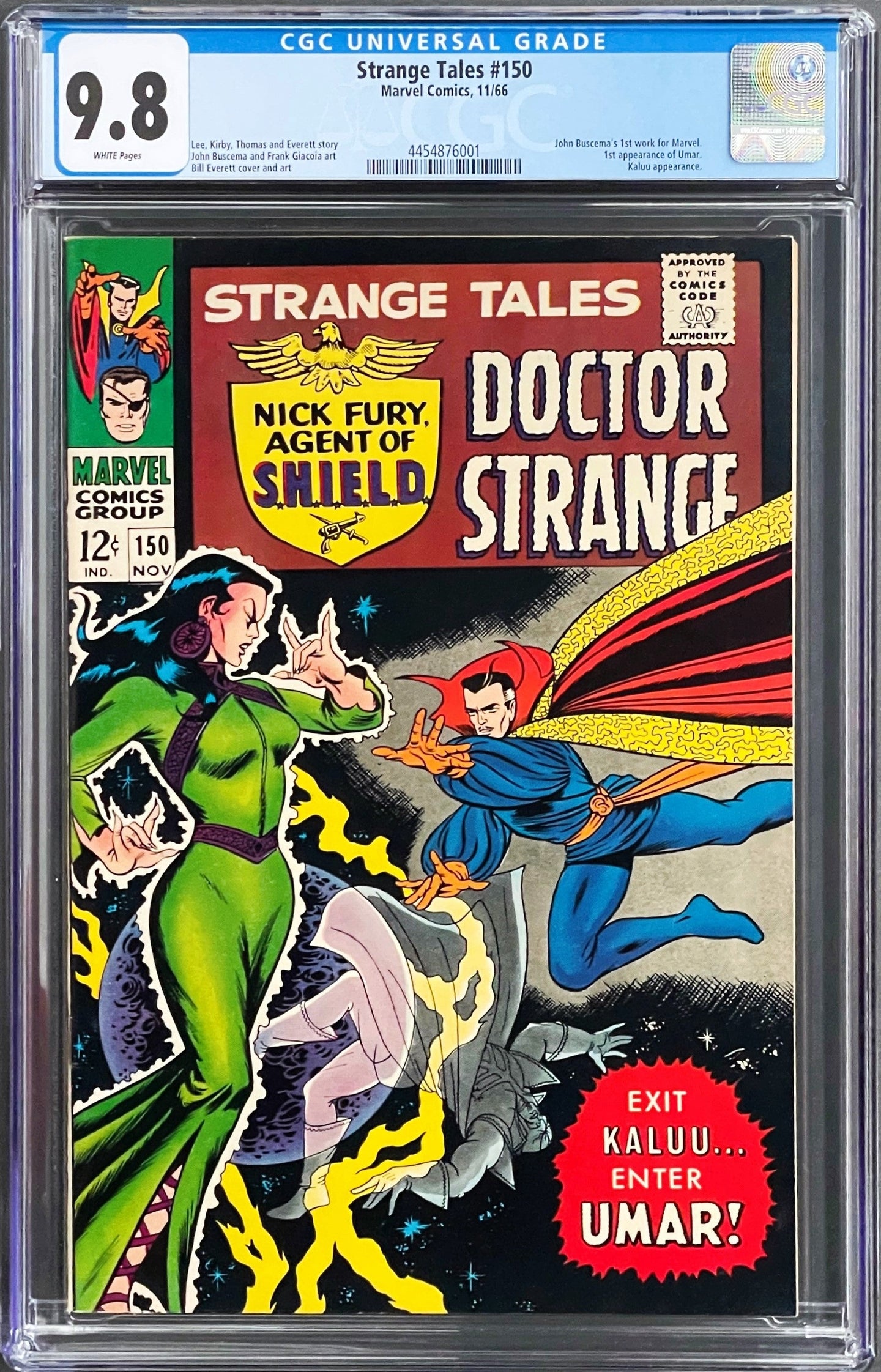 STRANGE TALES #150 CGC 9.8 WHITE PAGES 💎 1st UMAR (1 of 3 TOP GRADED)