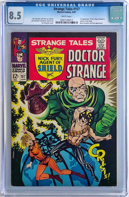 STRANGE TALES #157 CGC 8.5 WHITE PAGES (UNPRESSED) 💎 1st LIVING TRIBUNAL