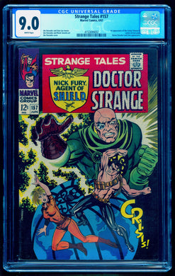 STRANGE TALES #157 CGC 9.0 WHITE PAGES 💎1st LIVING TRIBUNAL