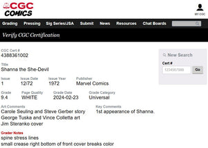 Shanna the She-Devil #1 CGC 9.4 White Pages 1972 Marvel Comics 1st Appearance