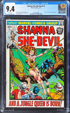 Shanna the She-Devil #1 CGC 9.4 White Pages 1972 Marvel Comics 1st Appearance (Unpressed)
