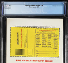 Load image into Gallery viewer, Special Marvel Edition #15 CGC 9.0 White Pages 1973 1st Shang-Chi Master of Kung Fu