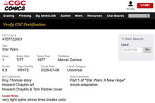 Load image into Gallery viewer, Star Wars #1 CGC 9.8 White Pages 1977 Marvel Comics 1st Printing (Perfect Wrap)
