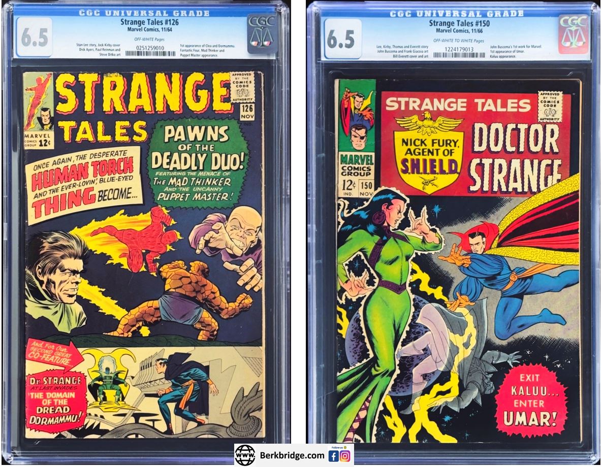 Strange Tales #126 #150 CGC 6.5 1st Appearance Clea, Dormammu, Umar 1964 1966 Marvel Comics