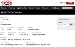 Strange Tales #179 CGC 9.6 SS Jim Starlin Signed 1st Appearance Pip the Troll 1975 Marvel Comics
