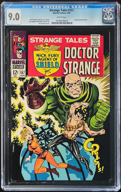 Strange Tales #157 CGC 9.0 White Pages 1967 Marvel Comics 1st LIVING TRIBUNAL (Un-Pressed)