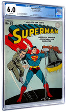 Load image into Gallery viewer, Superman #26 CGC 6.0 White Pages 1944 DC Comics Classic WWII Cover