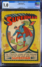 Load image into Gallery viewer, Superman #1 CGC 1939 DC Comics Golden Age Jerry Siegel Joe Shuster (Blue Label)