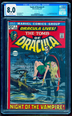 TOMB OF DRACULA #1 CGC 8.0 WHITE PAGES 💎 1st DRACULA