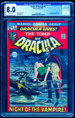 TOMB OF DRACULA #1 CGC 8.0 WHITE PAGES 💎 UNPRESSED
