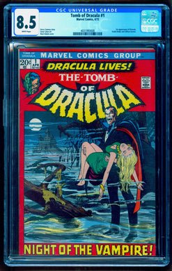 TOMB OF DRACULA #1 CGC 8.5 WHITE PAGES 💎 1st APPEARANCE