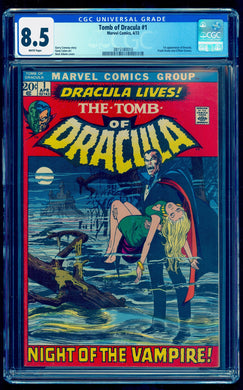 TOMB OF DRACULA #1 CGC 8.5 WHITE PAGES 💎 UNPRESSED