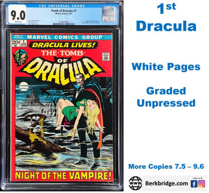 TOMB OF DRACULA #1 CGC 9.0 WHITE PAGES 💎 UNPRESSED (8008)