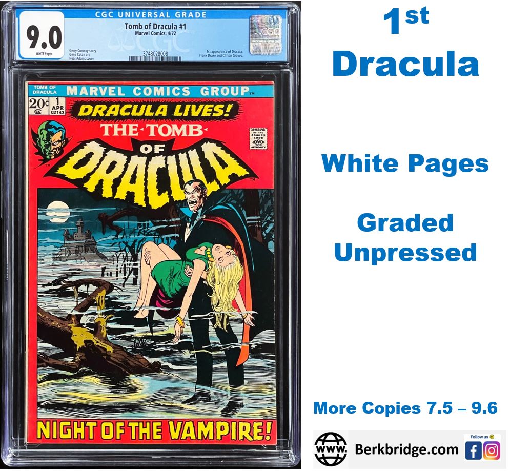TOMB OF DRACULA #1 CGC 9.0 WHITE PAGES 💎 UNPRESSED (8008)