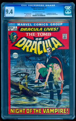 TOMB OF DRACULA #1 CGC 9.4 OW WHITE PAGES 💎 UNPRESSED GRADED IN 2011