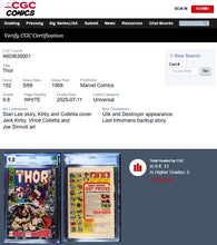 Load image into Gallery viewer, Thor #152 CGC 9.8 White Pages 1968 Marvel Comics