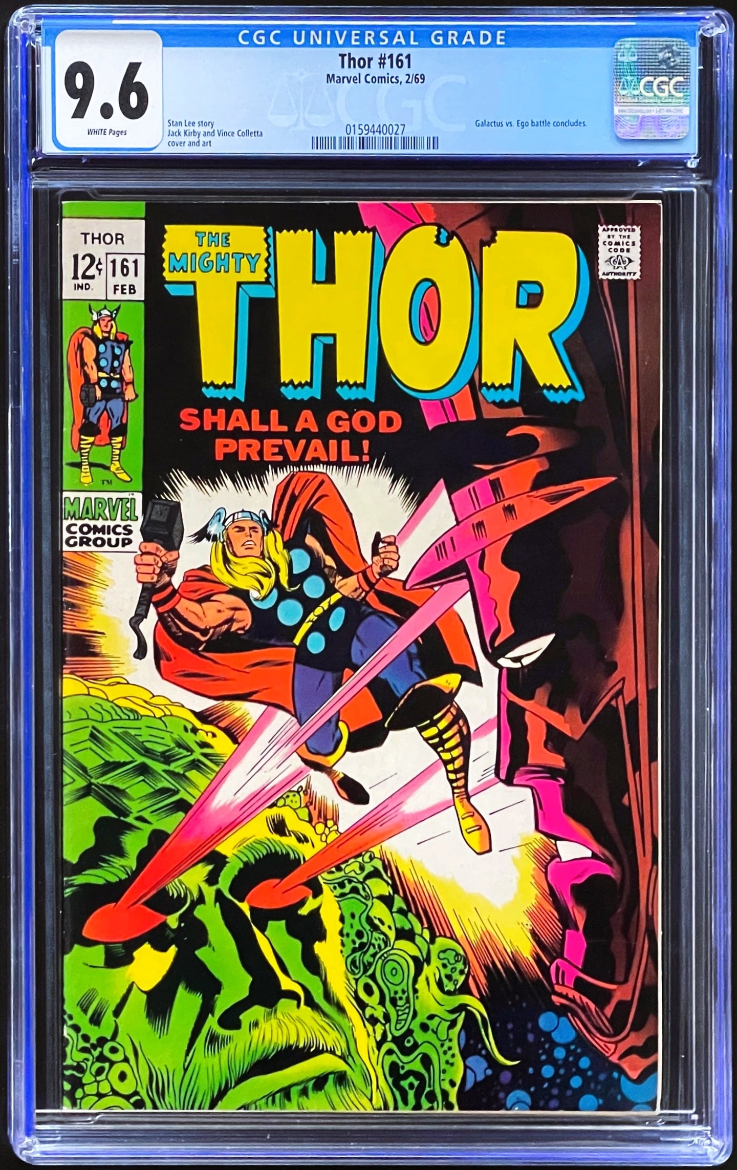 Thor #161 CGC 9.6 White 1969 Marvel Comics Galactus Origin