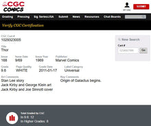 Load image into Gallery viewer, Thor #168 CGC 9.6 White Pages 1969 Marvel Comics Origin Galactus (1 of 12)
