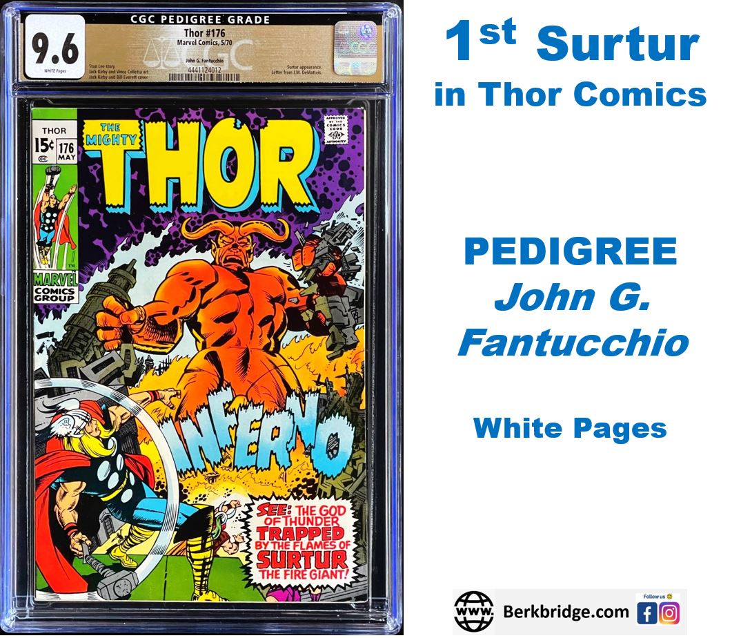 Thor #176 CGC 9.6 White PEDIGREE 1970 Marvel Comics Surtur Appearance