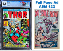 Load image into Gallery viewer, Thor #213 CGC 9.6 White Pages 1973 Marvel Amazing Spider-Man 122 Full Page Ad