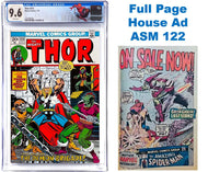 Thor #213 CGC 9.6 White Pages 1973 Marvel Amazing Spider-Man 122 Full Page Ad