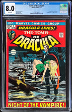 Load image into Gallery viewer, Tomb of Dracula #1 CGC 8.0 White Pages 1972 Marvel Comics 1st Appearance Dracula
