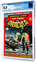 Load image into Gallery viewer, Tomb of Dracula #1 CGC 8.0 White Pages 1st Appearance Dracula 1972 Marvel Comics