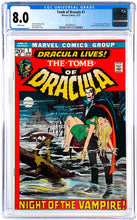Load image into Gallery viewer, Tomb of Dracula #1 CGC 8.0 White Pages 1st Appearance Dracula 1972 Marvel Comics