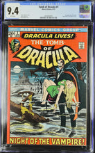 Load image into Gallery viewer, Tomb of Dracula #1 CGC 9.4 White Pages 1972 Marvel Comics 1st Appearance Dracula