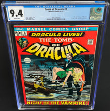 Load image into Gallery viewer, Tomb of Dracula #1 CGC 9.4 White Pages 1972 Marvel Comics 1st Appearance Dracula