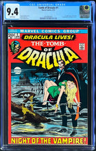 Load image into Gallery viewer, Tomb of Dracula #1 CGC 9.4 White Pages 1972 Marvel Comics 1st Appearance Dracula